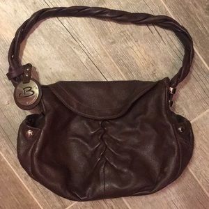 Chocolate brown leather B Makowsky handbag